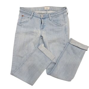 Hudson "Bacara" Straight Leg Cropped Cuff Denim Jeans Made in USA - 26